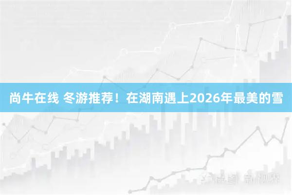 尚牛在线 冬游推荐！在湖南遇上2026年最美的雪