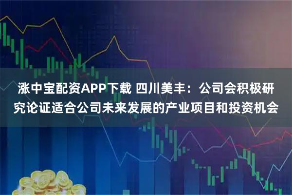 涨中宝配资APP下载 四川美丰：公司会积极研究论证适合公司未来发展的产业项目和投资机会